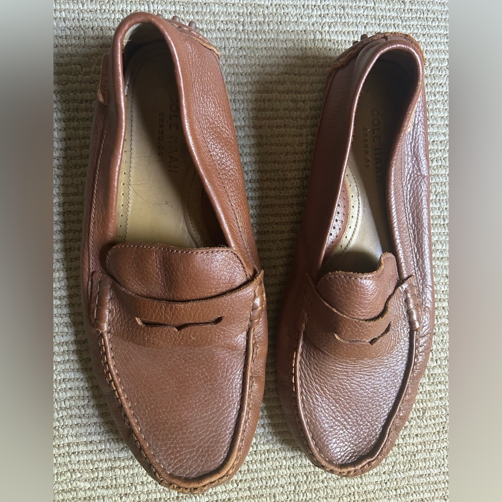 Cole Haan Tan Leather Slip-On Loafers